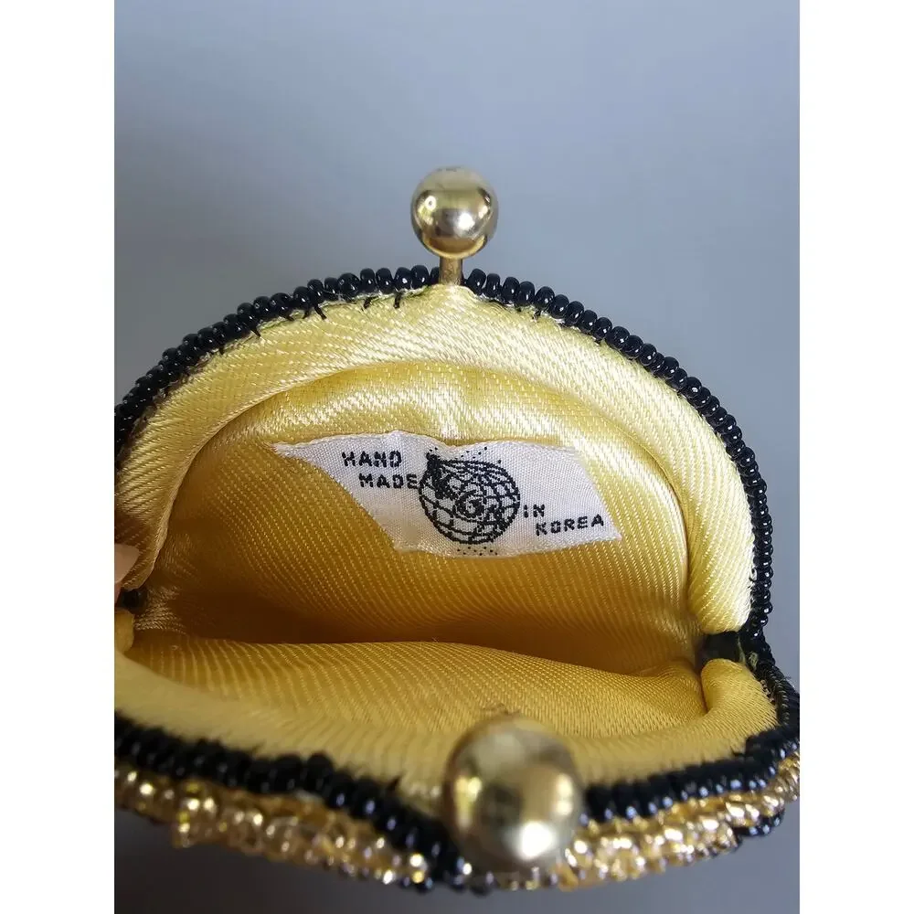 Vintage Handmade Nano Beaded Turtle Clutch 1940s
